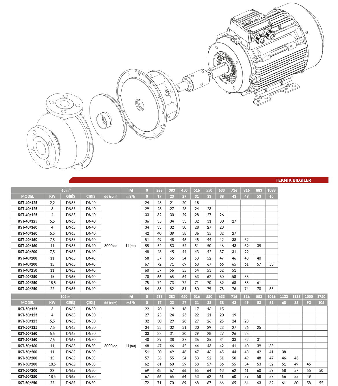 Tek Kademeli Kapalı Fanlı Santrifüj Pompa